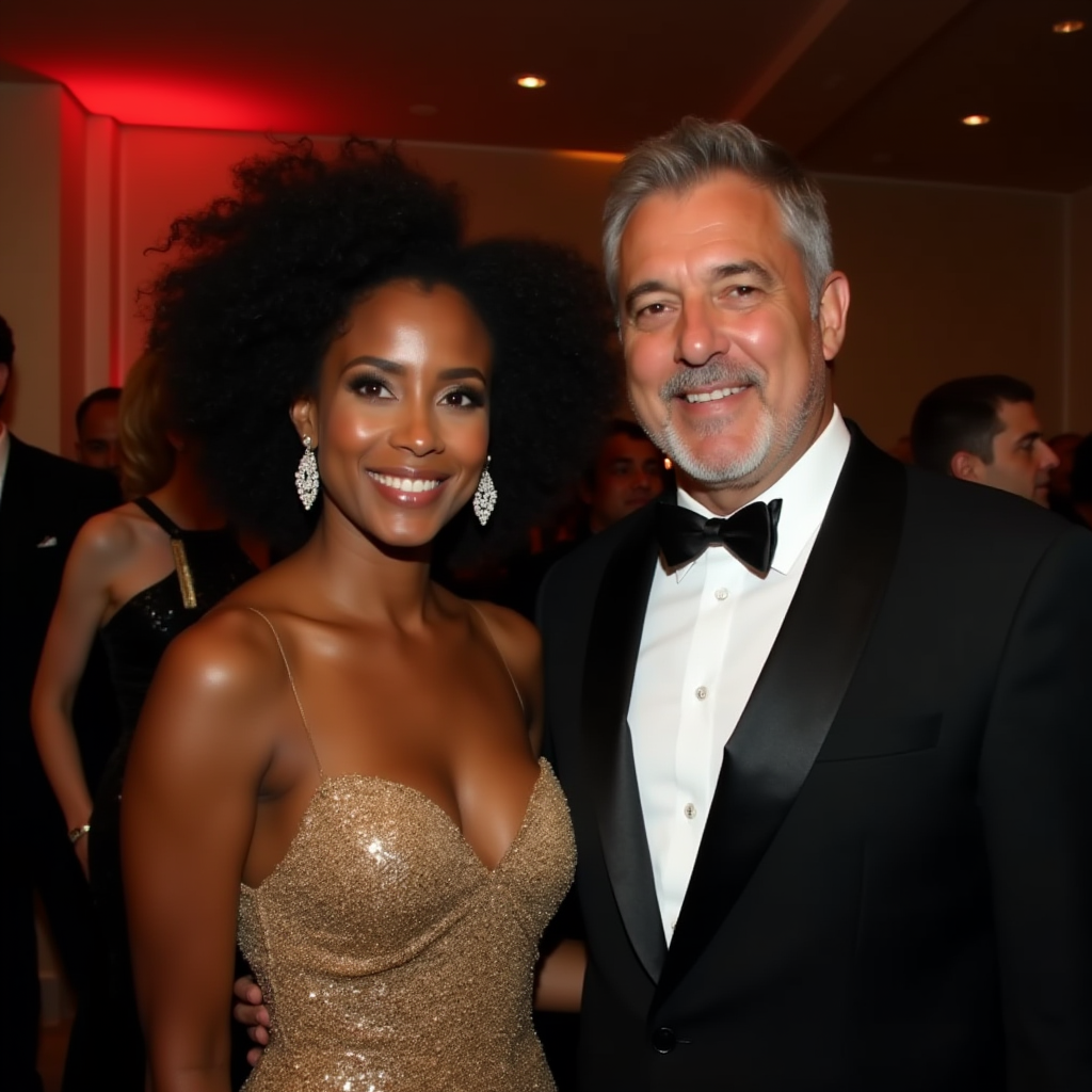 Caregiver with client at a social event